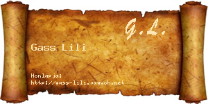 Gass Lili névjegykártya